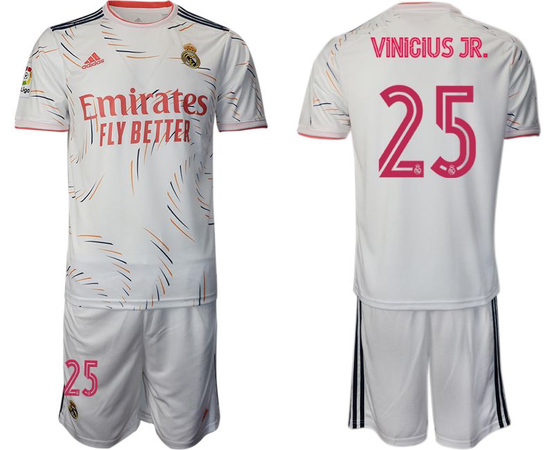 Men 2021-2022 Club Real Madrid home white #25 Adidas Soccer Jersey->real madrid jersey->Soccer Club Jersey